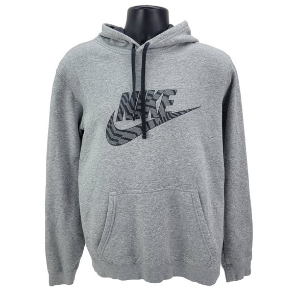 NIKE Men's Hoodie Pullover Sweatshirt Medium Big Center Swoosh Vintage Blue Tag - Picture 2 of 8